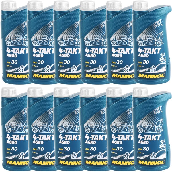 12x MANNOL 4-TAKT AGRO SAE 30, 1L