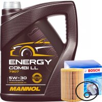 BOSCH Ölfilter + MANNOL Energy Combi LL 5W-30, 5L