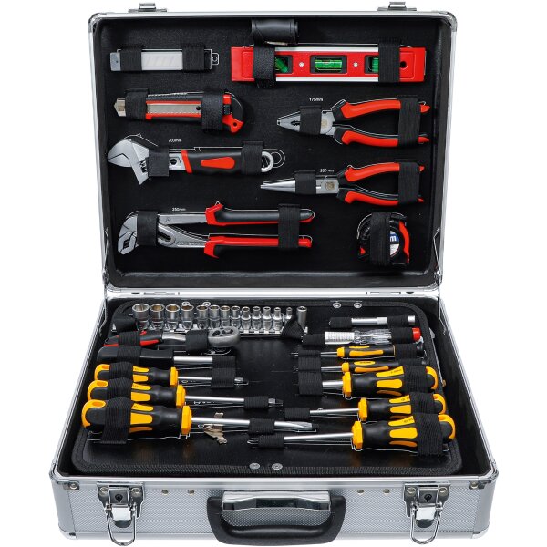 BGS DIY Werkzeug Satz im Alukoffer, Werkzeugkoffer 129-tlg.