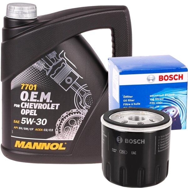 BOSCH Ölfilter  + Mannol OEM 5W-30,  4 Liter