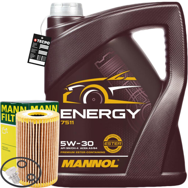 Mann Ölfilter +Mannol ENERGY 5W-30, 5 Liter