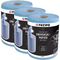 3x TECPO Putzrolle blau 2-lagig, 23x30 cm, MINI-300