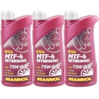 3x MANNOL MTF-4 Getriebeoel 75W-80 API GL-4, 1L
