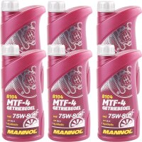6x MANNOL MTF-4 Getriebeoel 75W-80 API GL-4, 1L