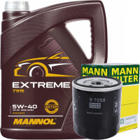 MANN-FILTER Ölfilter + MANNOL Extreme 5W-40, 5 Liter