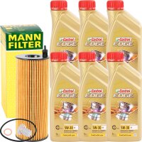 MANN-FILTER Ölfilter + CASTROL EDGE M 5W-30, 6x1L