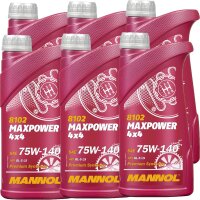 6x MANNOL MAXPOWER 4x4 SAE 75W-140 API GL, 1L