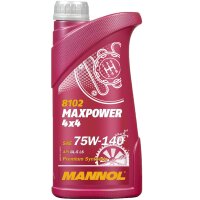6x MANNOL MAXPOWER 4x4 SAE 75W-140 API GL, 1L