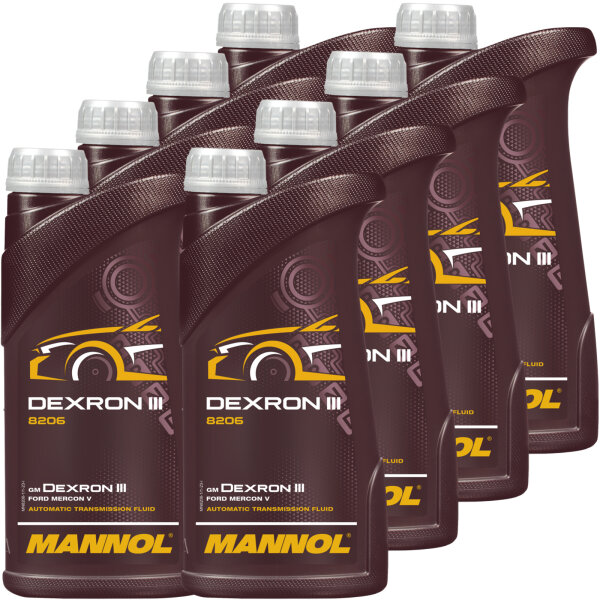 8x MANNOL ATF Öl Dexron III Automatik Getriebeöl Servoöl, 1 Liter