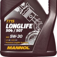 4x MANNOL Longlife 504 / 507 5W-30, 5L