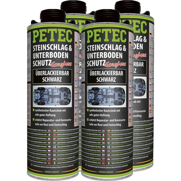 4x PETEC Steinschlag- & Unterbodenschutz schwarz, 1L