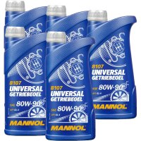 5x MANNOL Universal Getriebeöl 80W-90 API GL 4, 1L