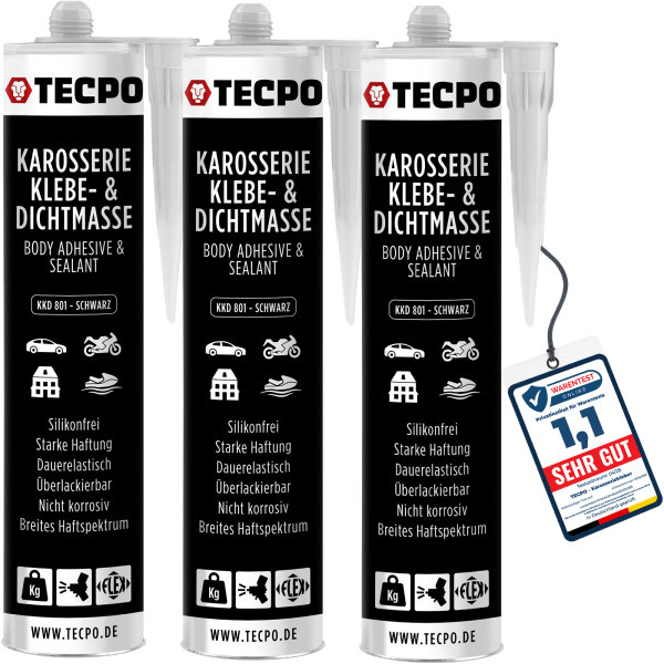 3x TECPO KKD 801 Karosserie Klebe- und Dichtmasse, 370g