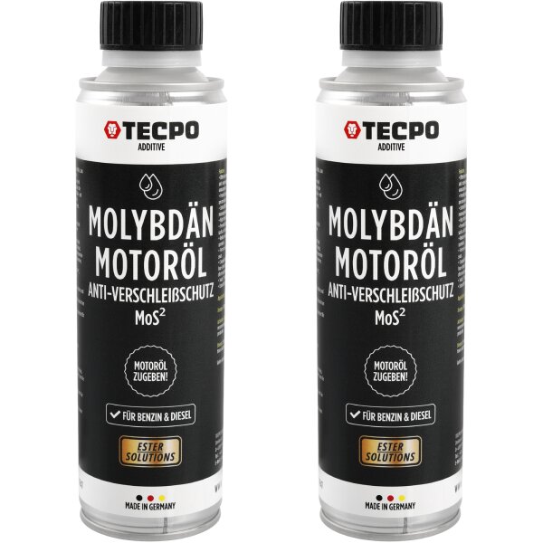 TECPO Anti-Reibung-Verschleißschutz ESTER Molybdän Additiv für Motoröl und Getriebeöl 2x300 ml