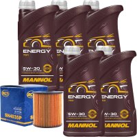 SCT Ölfilter + MANNOL 5W-30 ENERGY 5x1 Liter