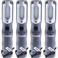 4x TECPO LED Akku Handlampe 300 Lumen + USB Kabel