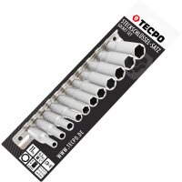 TECPO Steckschlüssel Satz, tief, 1/4 Zoll, 4-13 mm, 11-tlg. + TECPO Steckschlüssel Satz, tief, 1/2 Zoll, 10-24 mm, 9-teilig