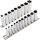 TECPO Steckschlüssel Satz, tief, 1/4 Zoll, 4-13 mm, 11-tlg. + TECPO Steckschlüssel Satz, tief, 1/2 Zoll, 10-24 mm, 9-teilig