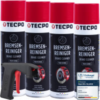 4x TECPO Bremsenreiniger Universal Reiniger, 500 ml +...