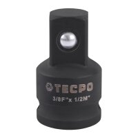 TECPO Kraft-Adapter Set 6-tlg. aus Chrom-Molybdän-Stahl mit Haltekugel, Antriebsgrößen 1/4"–3/4", hohe Belastbarkeit