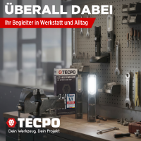 TECPO LED Akku Handlampe 300 Lumen + USB Kabel
