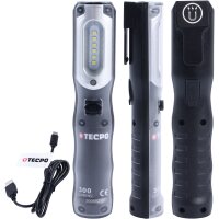 TECPO LED Akku Handlampe 300 Lumen + USB Kabel