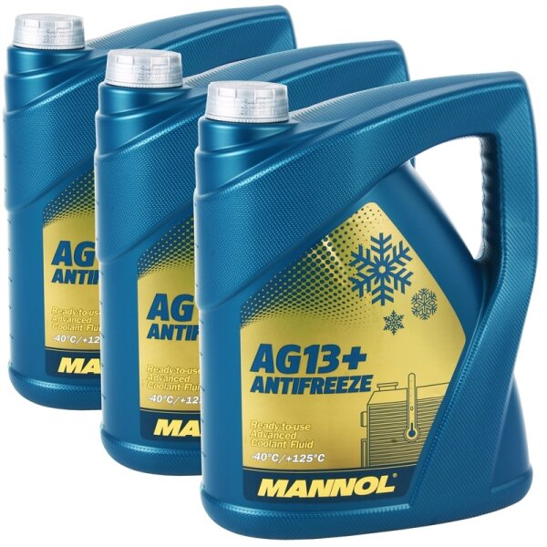 3x MANNOL Advanced Kühlerfrostschutz AG13+ -40°C, 5L