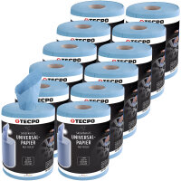 12x TECPO Putzrolle blau 2-lagig, 23x30 cm, MINI-300
