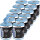 12x TECPO Putzrolle blau 2-lagig, 23x30 cm, MINI-300