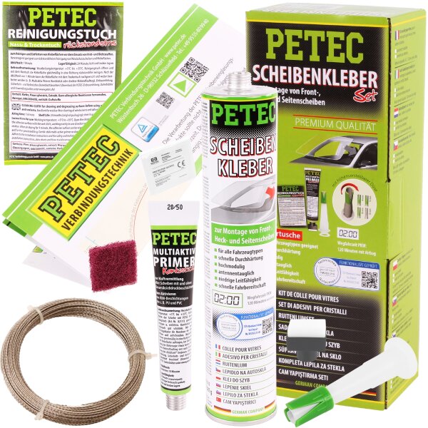PETEC Scheibenkleber-Set 310 ml Kartusche + BGS Scheibendraht
