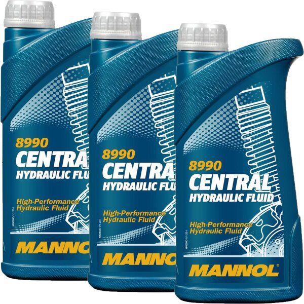 3x MANNOL Zentral Hydrauliköl Servoöl, 1L