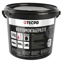 TECPO Reifenmontagepaste schwarz 5 kg + Pinsel + Schaber + Radierer
