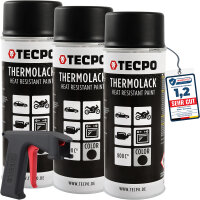 3x TECPO Thermolack Auspufflack Ofenlack 800°C...