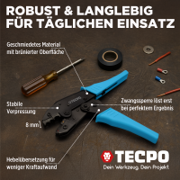TECPO Automatische Abisolierzange Sortiment, 199-teilig + Crimpzange