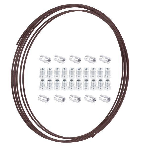 Stahl Bremsleitung 10m, 4.75 - 3/16, 20x Schrauben, 10x Verbinder