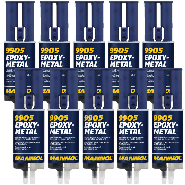 10x MANNOL 2K-Kleber für Metall Epoxidkleber, 30g