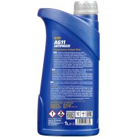 10x MANNOL Antifreeze AG11 (- 40°C) Blau, 1L