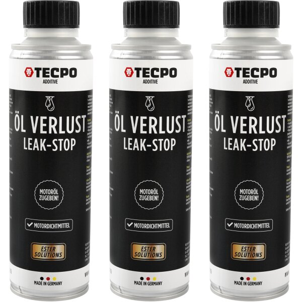 3x TECPO Öl-Verlust Leak Stop ESTER Motordichtmittel, 300 ml