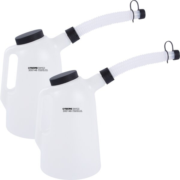 2x TECPO Ölkanne mit flexiblem Ausgussstutzen und Deckel 2L