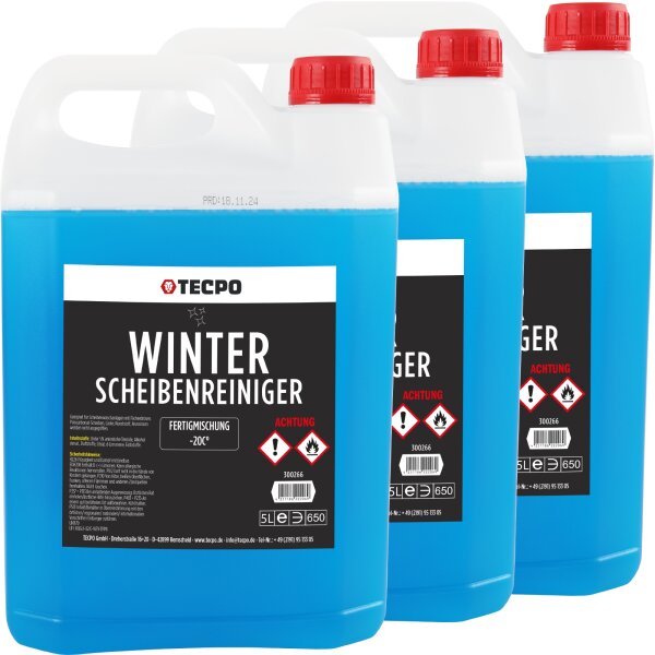 TECPO Winter Scheibenreiniger -20°C Fertigmischung, 3x5 Liter