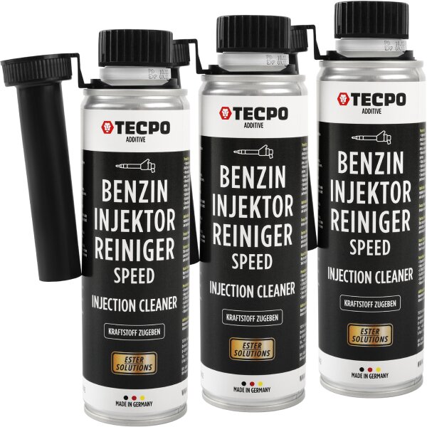 3x TECPO Injektor Reiniger ESTER Benzin Einsprizdüsen Additiv, 300 ml