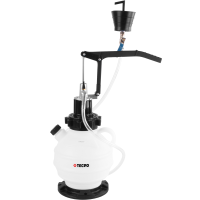 TECPO Getriebeöl-Einfüllgerät, Öleinfüllgerät 7.5 L, 15 Adapter + MANNOL  ATF Servoöl, Dexron III, 2x 4 Liter