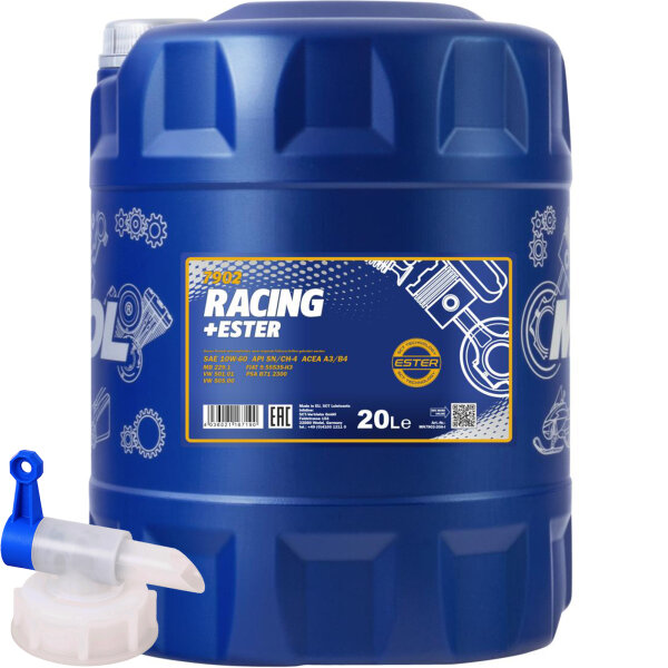 MANNOL 10W-60 RACING+ESTER, 20L + HAHN