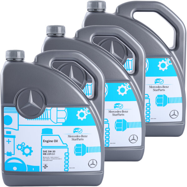 Original Mercedes Benz Motoröl 5W-30 MB, 3x5 Liter