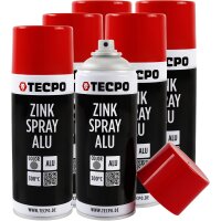 6x TECPO Zink Spray ALU Hell 400 ml bis 300°C...