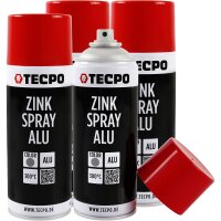 4x TECPO Zink Spray ALU Hell 400 ml bis 300°C...