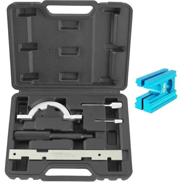 TECPO Motor Einstellwerkzeug Satz + BGS Nockenwellen Arretierung für Opel 1.0, 1.2 und 1.4L