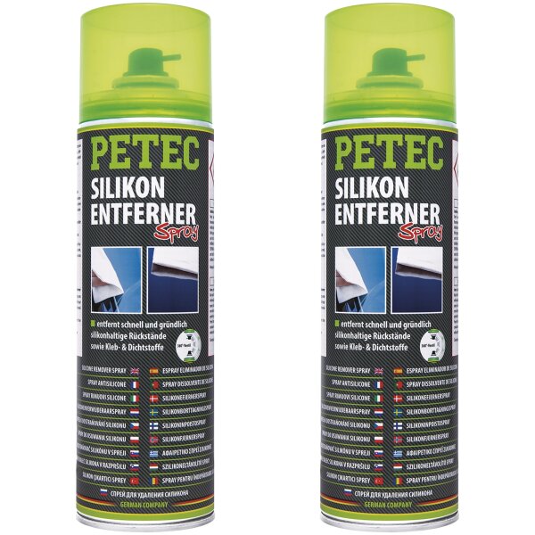 2x PETEC Silikonentferner Spray, 500 ml