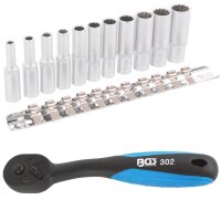 TECPO Steckschlüssel-Satz, SW 4-13 mm, 1/4,...