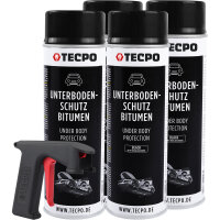 4x TECPO Unterbodenschutz Bitumen schwarz, 500 ml +...
